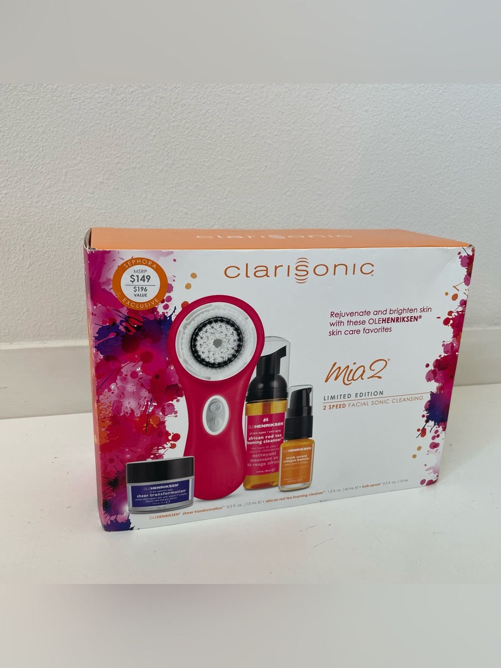 NEW Clarisonic Mia 2 Facial Brush Pink Limited Edition SEALED~ READ